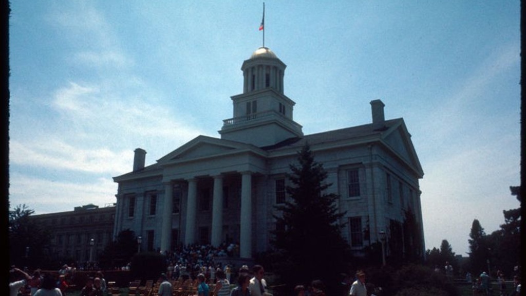 Exterior view of Old Capitol following the bicentennial ceremony in 1976