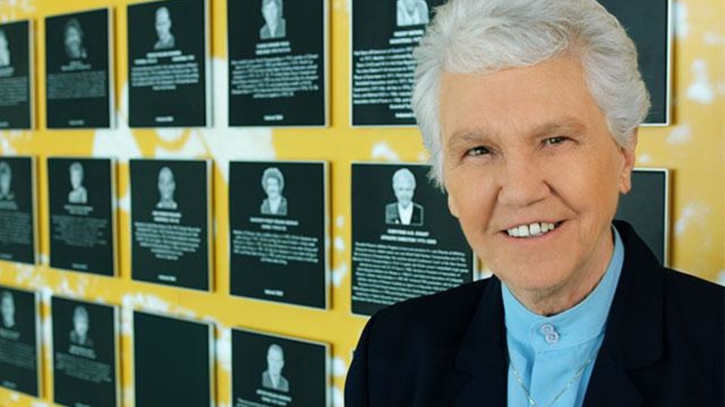 A portrait of Christine Grant, Iowa women's athletics director from 1973 to 2000