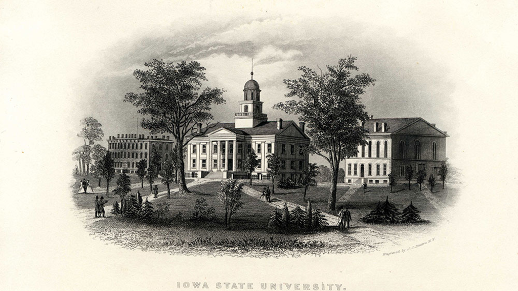 University of Iowa capitol building historical drawing